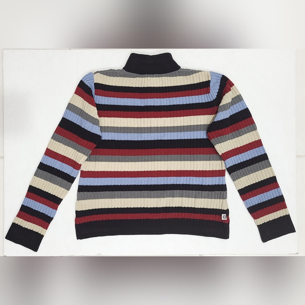 Ski-Doo Boarderie Vintage 90's ¼-Zip Pullover Sweater Multi Stripes Sz M View 3